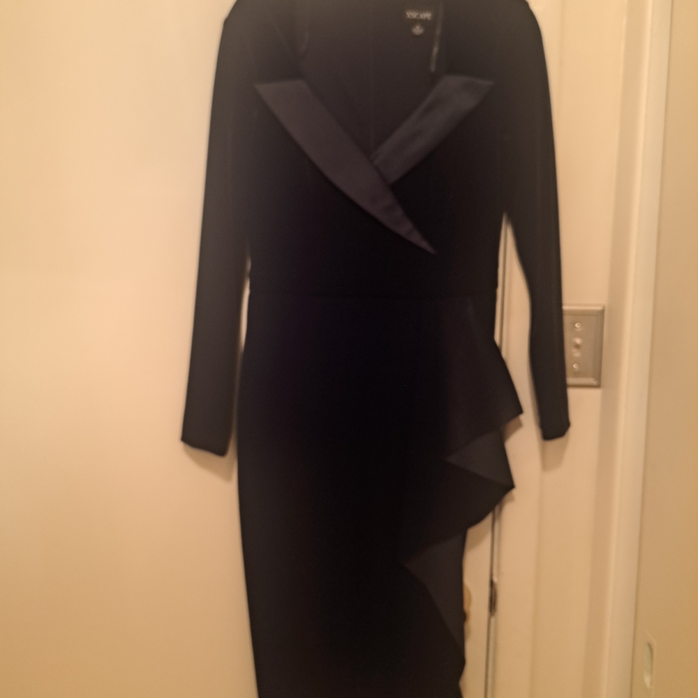 Xscape Black Long Sleeve Dress